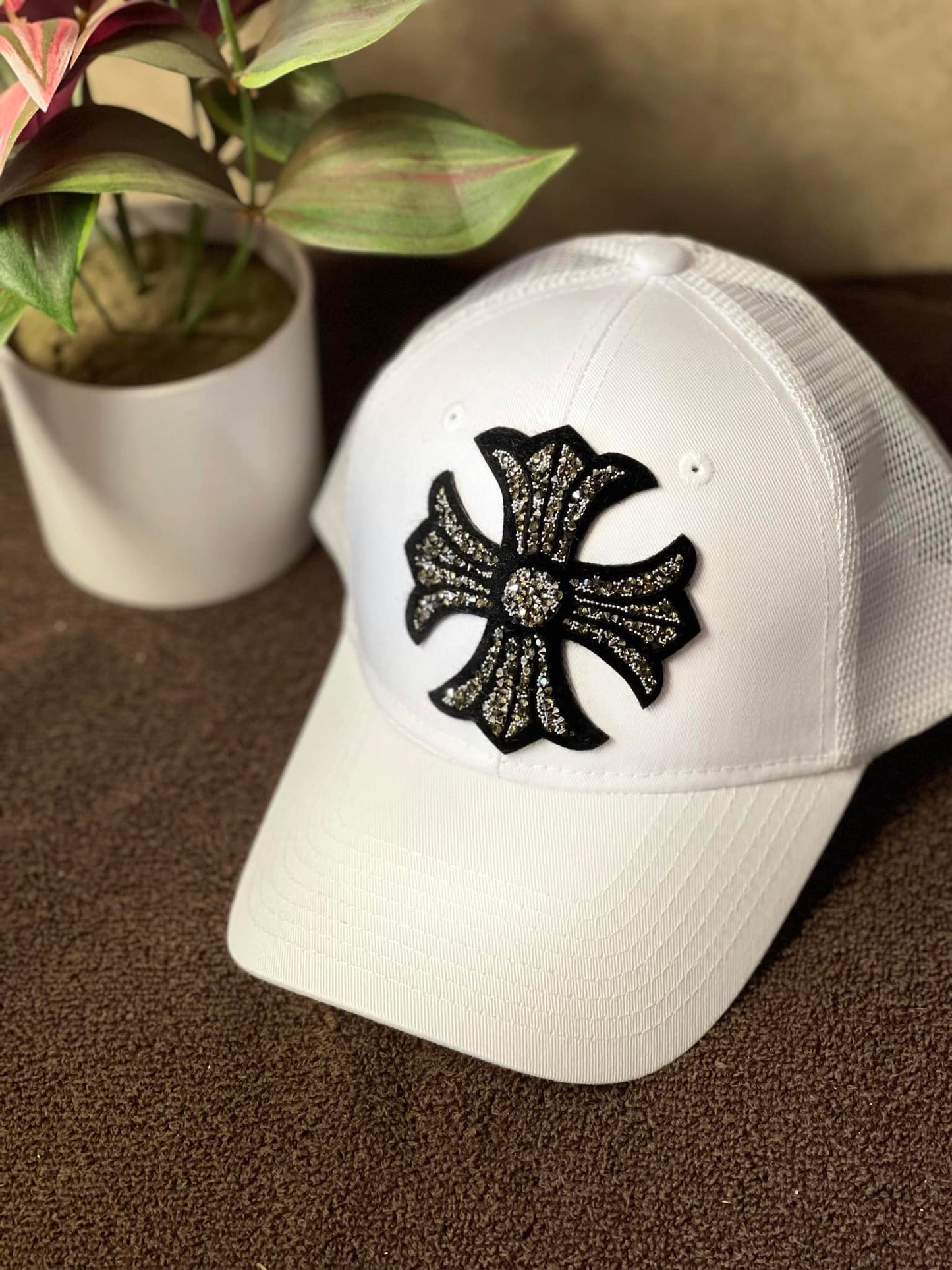White Hat with Black cross