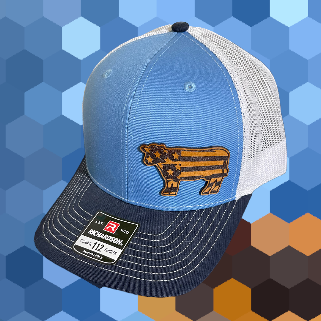 American Flag Cow Hat-left side of hat