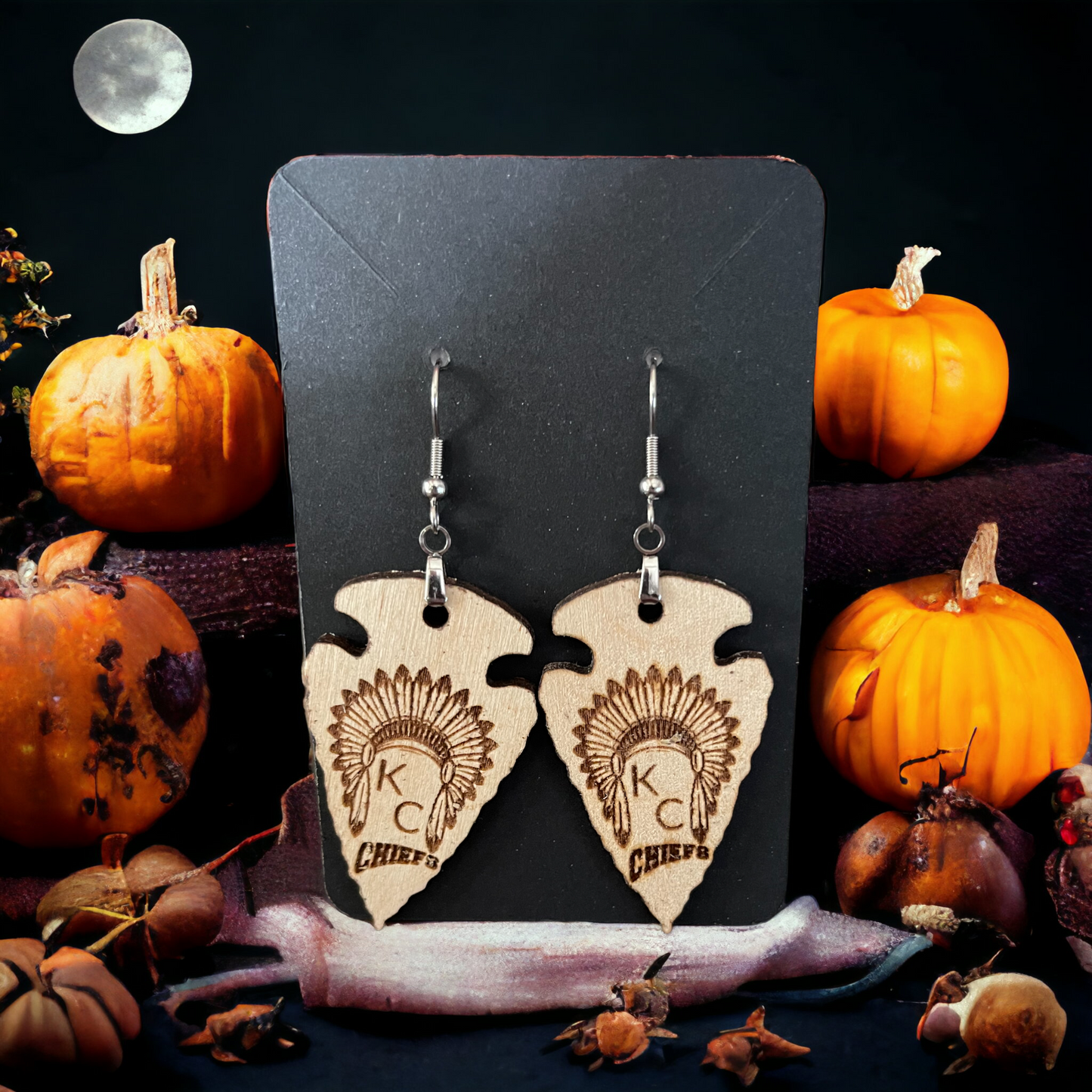 KC Arrowhead Wood Earrings